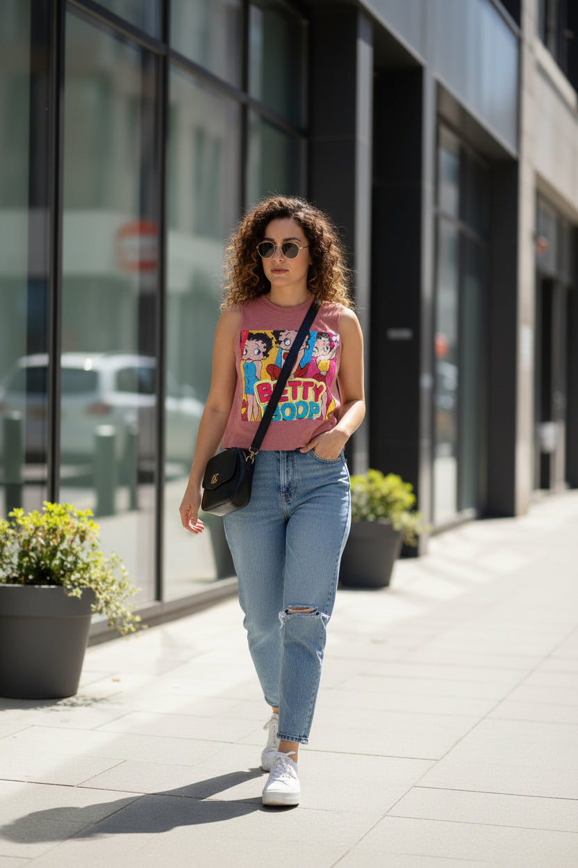 Betty Boop Retro Pop Crop Top — Vintage Cartoon Graphic Tank