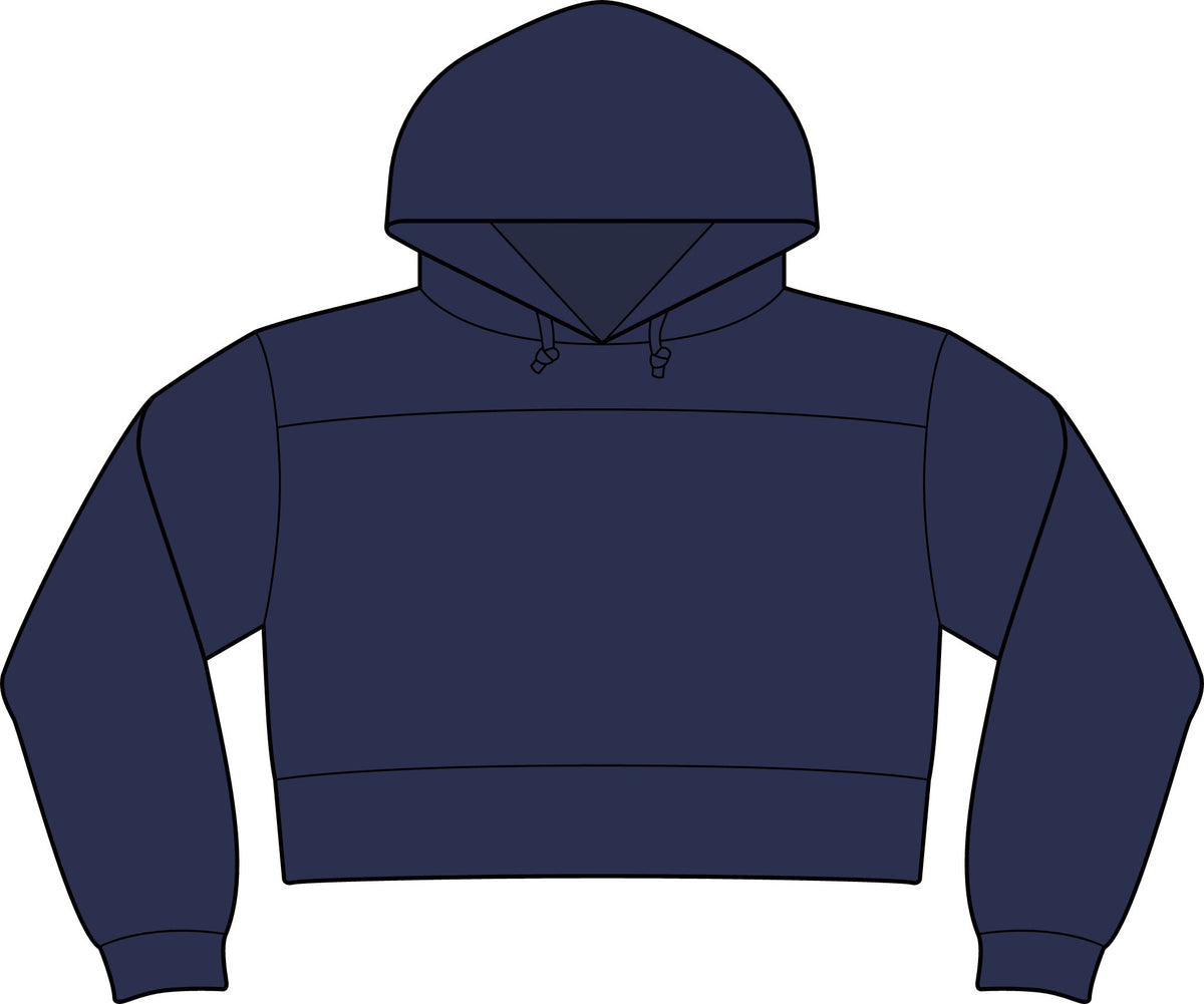 Women's Cropped Fleece Hooded Sweatshirt