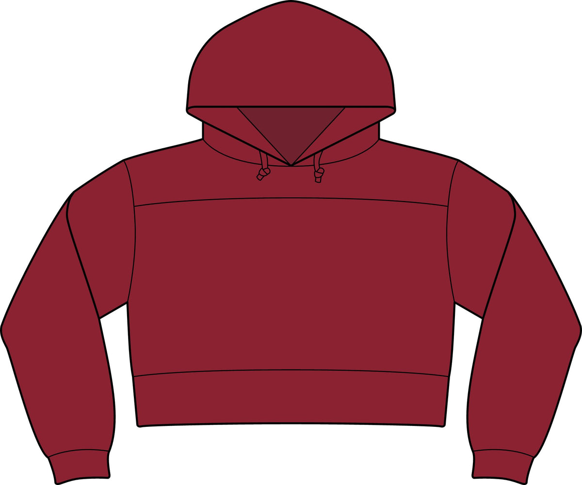Women's Cropped Fleece Hooded Sweatshirt