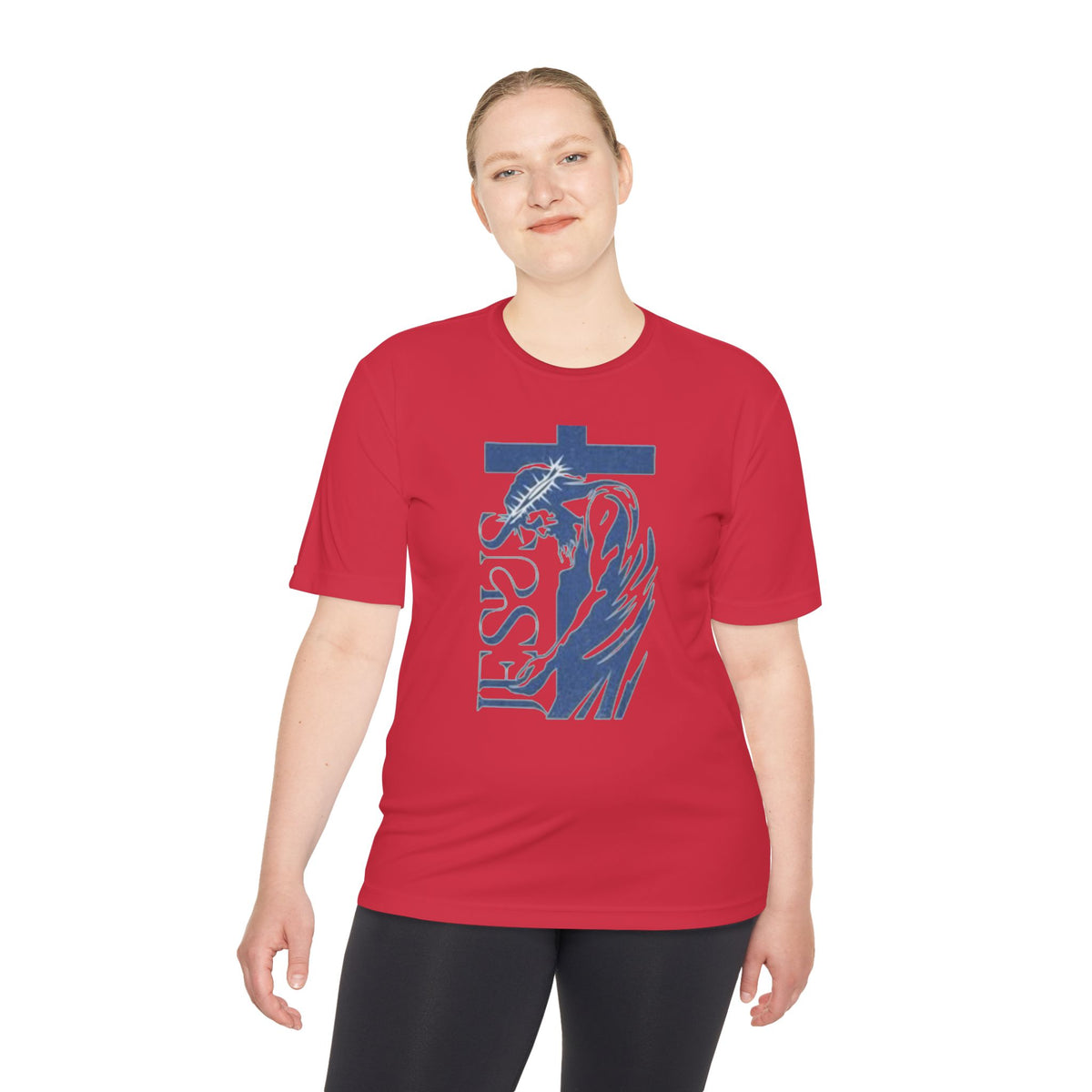 Jesus Saves Tee — Christian Cross & Crown of Thorns Graphic Moisture-Wicking Shirt