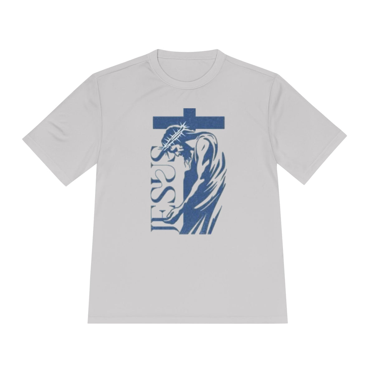 Jesus Saves Tee — Christian Cross & Crown of Thorns Graphic Moisture-Wicking Shirt