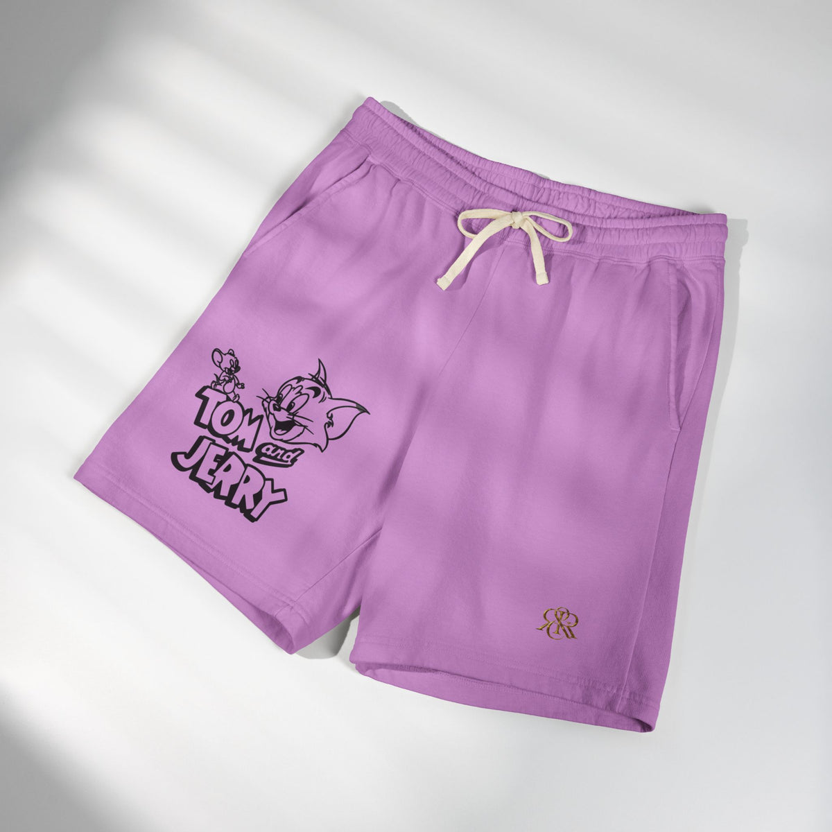 Tom & Jerry Sketch Lounge Sweat Shorts — Lightweight Fleece Casual Shorts