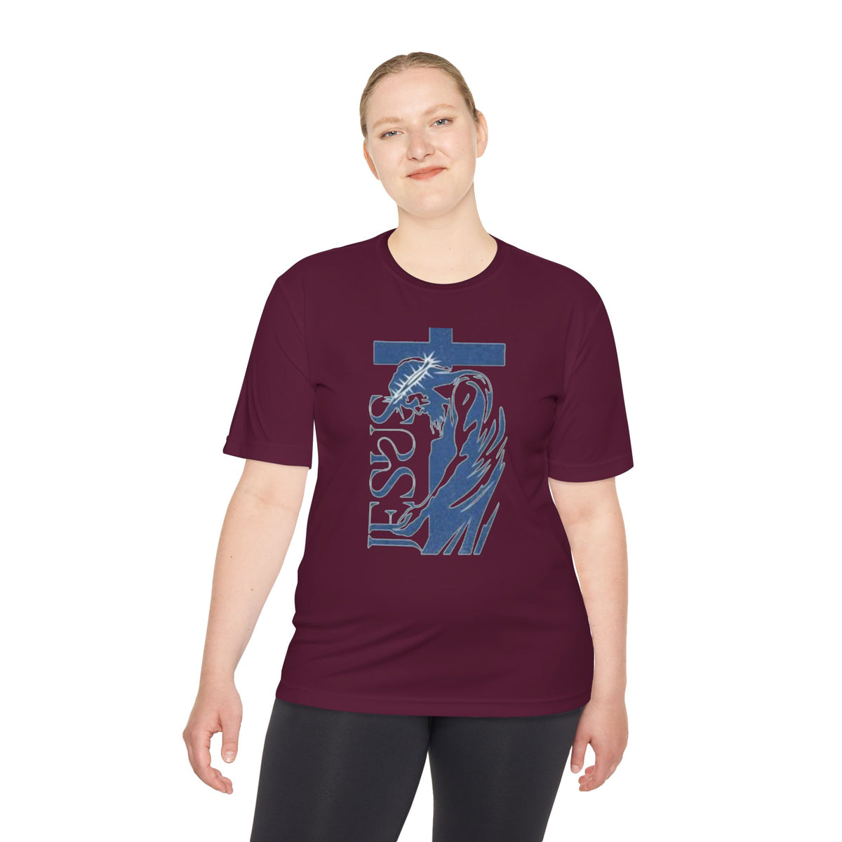 Jesus Saves Tee — Christian Cross & Crown of Thorns Graphic Moisture-Wicking Shirt
