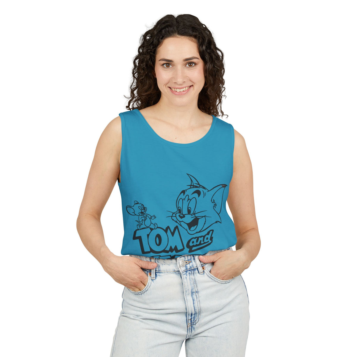 Unisex Garment-Dyed "Tom and Jerry" Tank Top