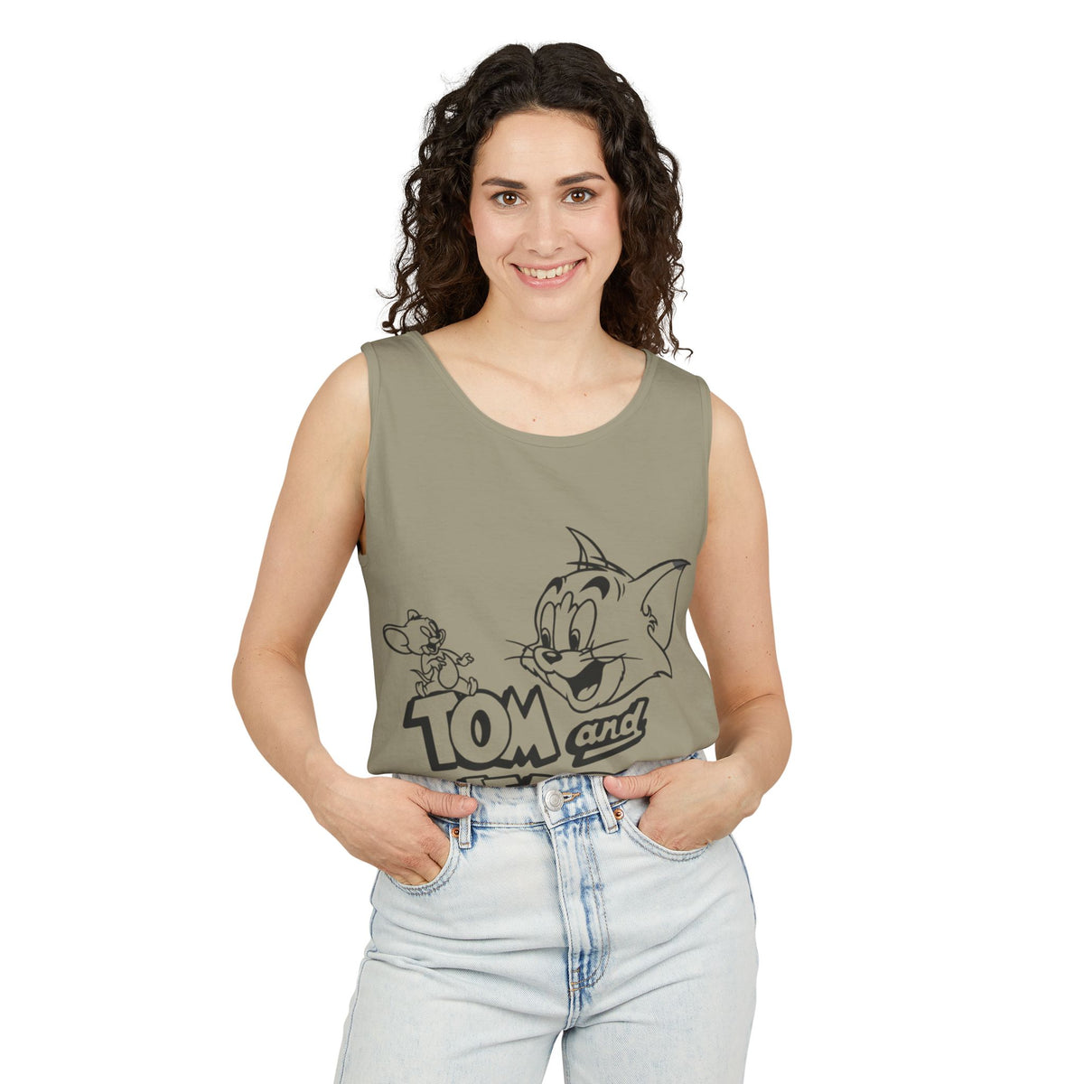 Unisex Garment-Dyed "Tom and Jerry" Tank Top