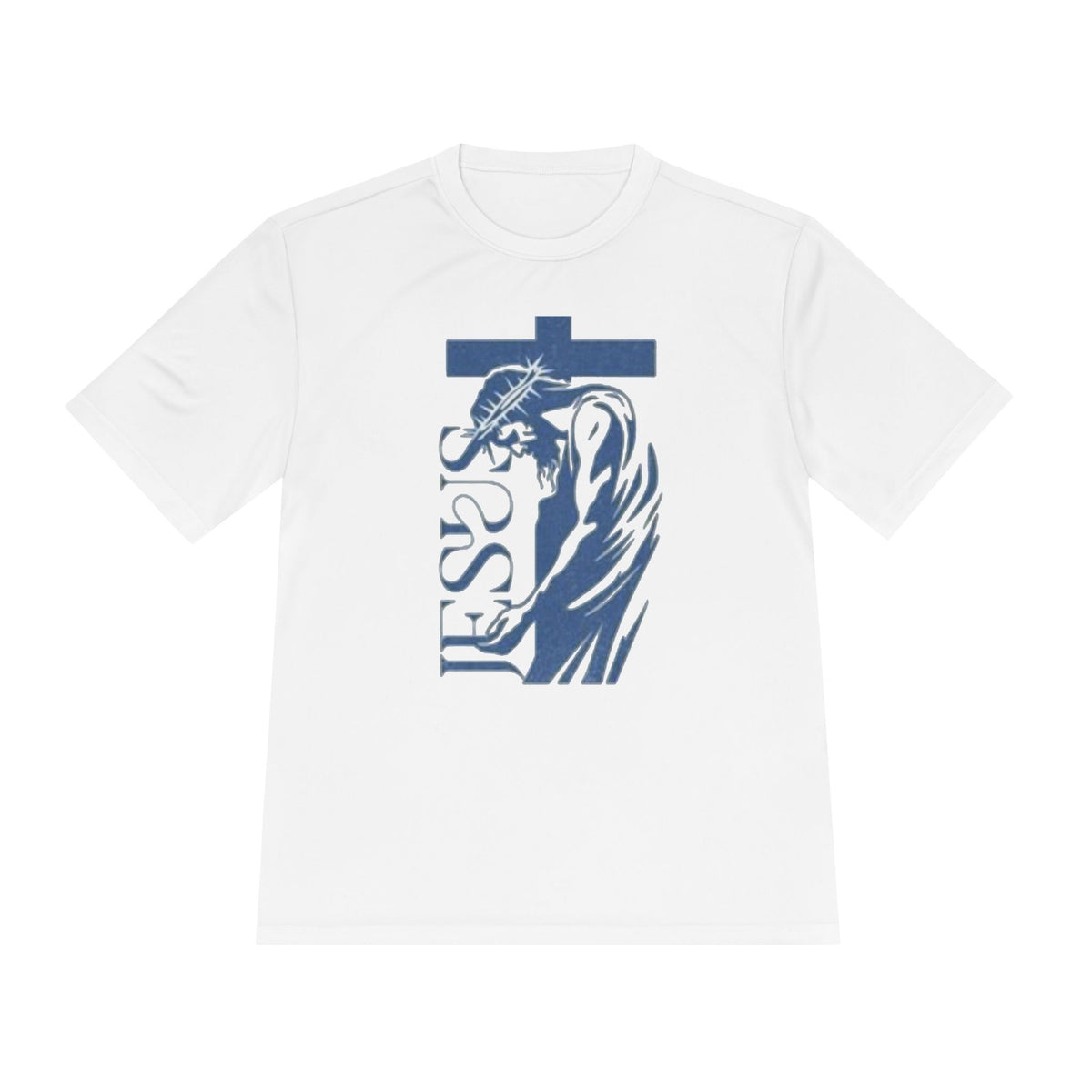 Jesus Saves Tee — Christian Cross & Crown of Thorns Graphic Moisture-Wicking Shirt