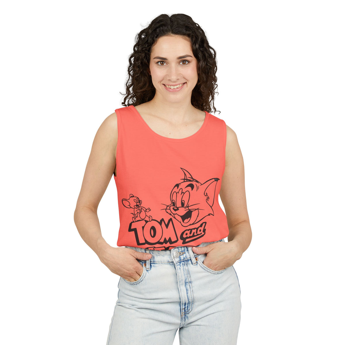 Unisex Garment-Dyed "Tom and Jerry" Tank Top