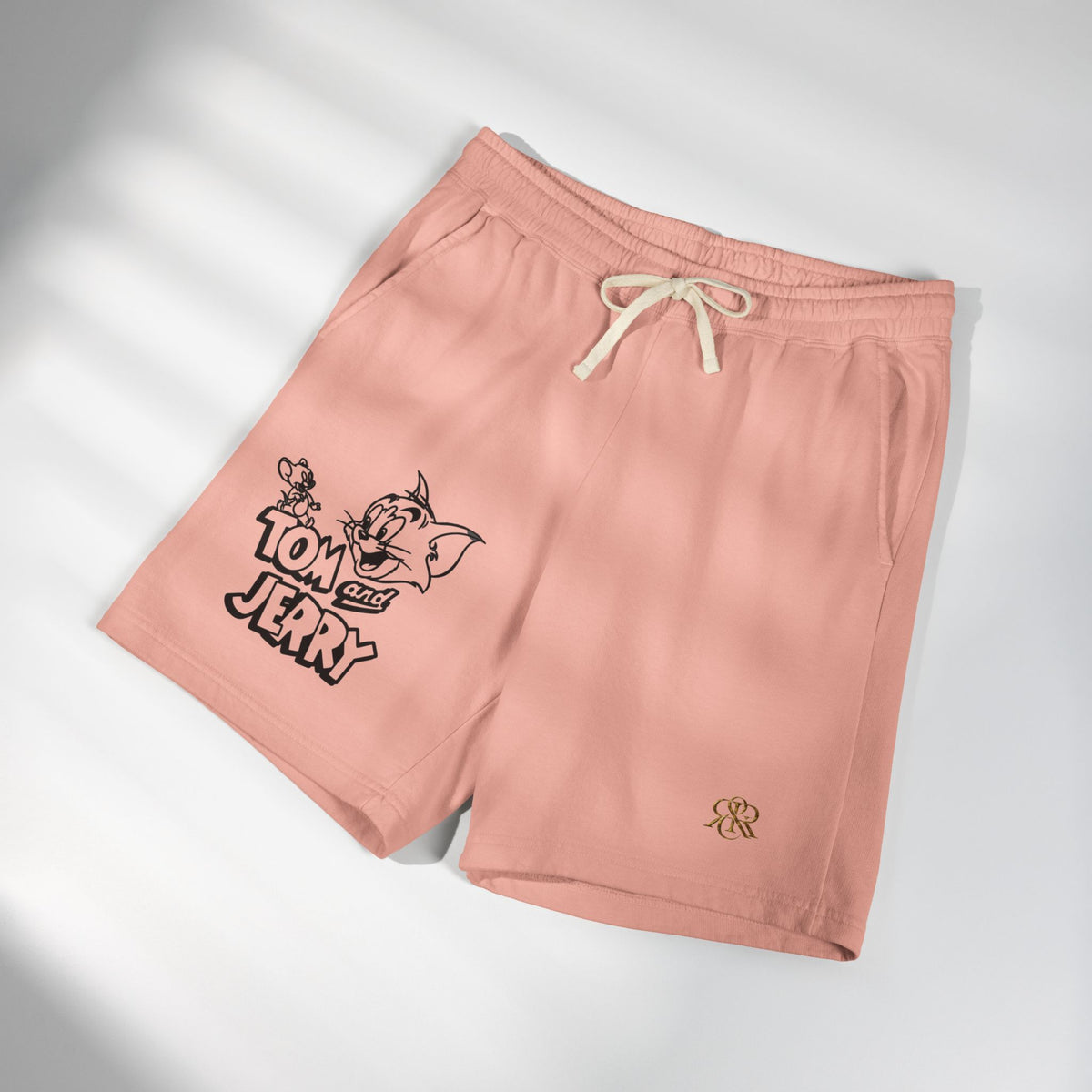 Tom & Jerry Sketch Lounge Sweat Shorts — Lightweight Fleece Casual Shorts