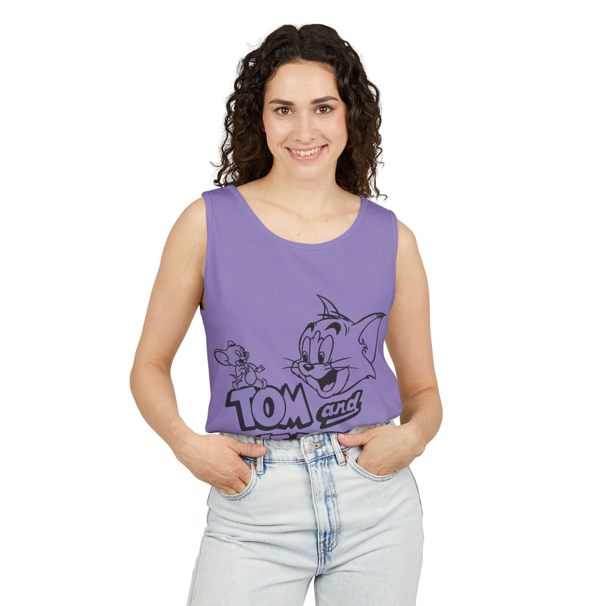 Unisex Garment-Dyed "Tom and Jerry" Tank Top