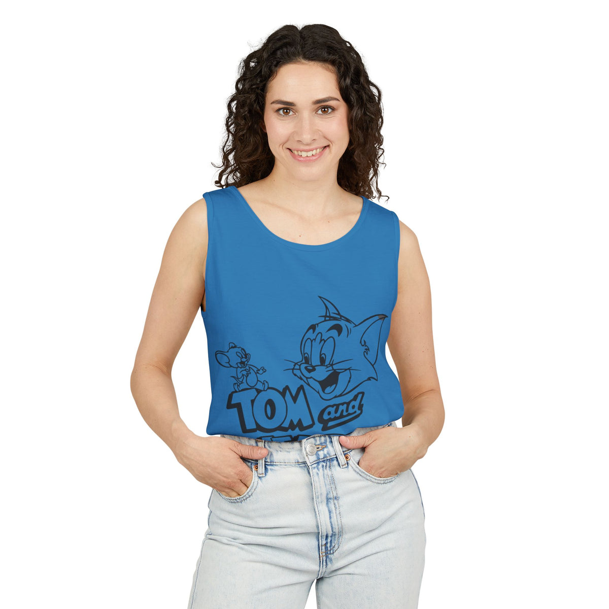 Unisex Garment-Dyed "Tom and Jerry" Tank Top