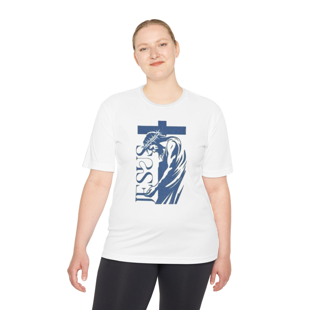 Jesus Saves Tee — Christian Cross & Crown of Thorns Graphic Moisture-Wicking Shirt