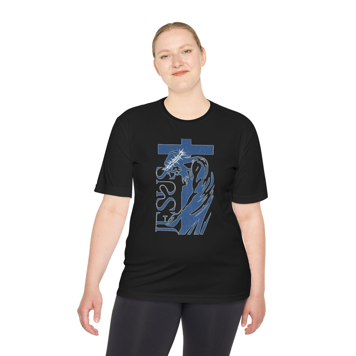 Jesus Saves Tee — Christian Cross & Crown of Thorns Graphic Moisture-Wicking Shirt