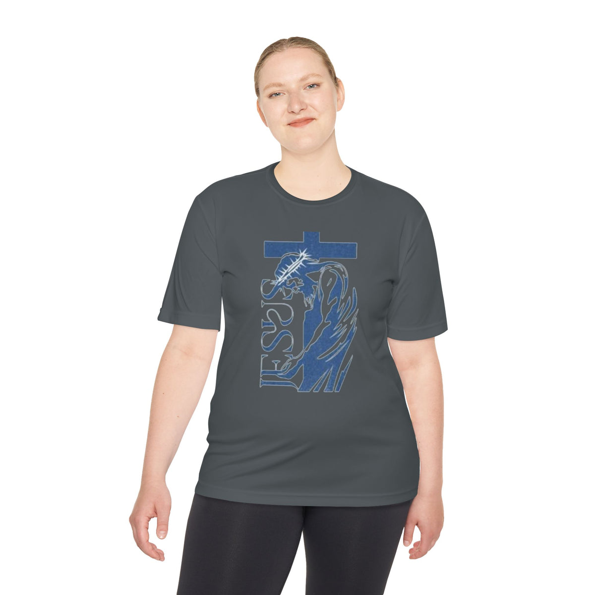 Jesus Saves Tee — Christian Cross & Crown of Thorns Graphic Moisture-Wicking Shirt