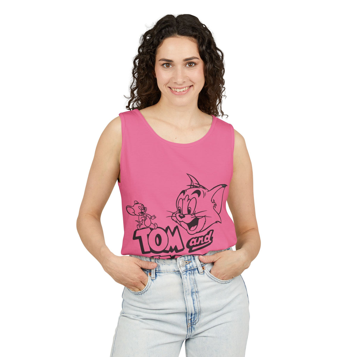 Unisex Garment-Dyed "Tom and Jerry" Tank Top