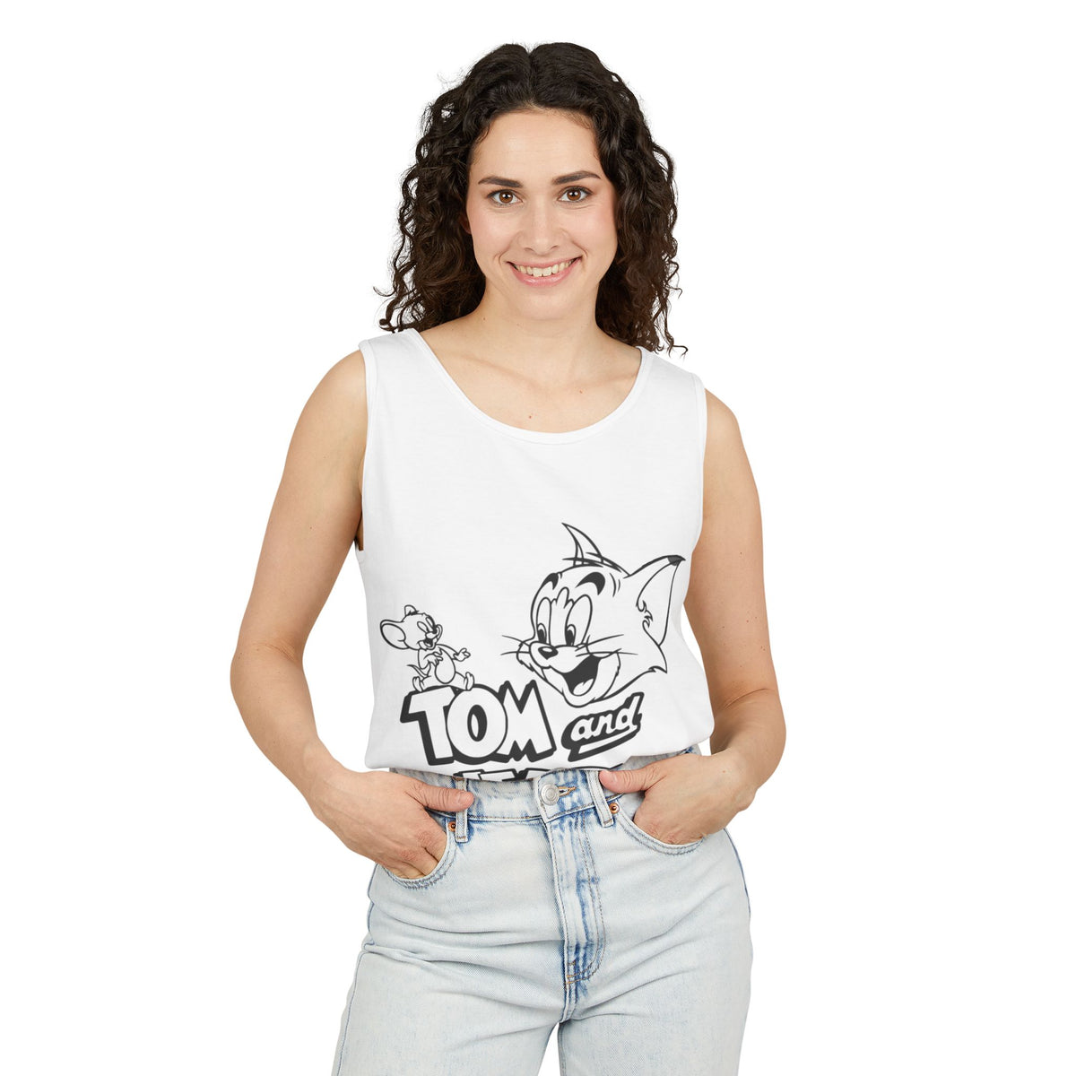 Unisex Garment-Dyed "Tom and Jerry" Tank Top