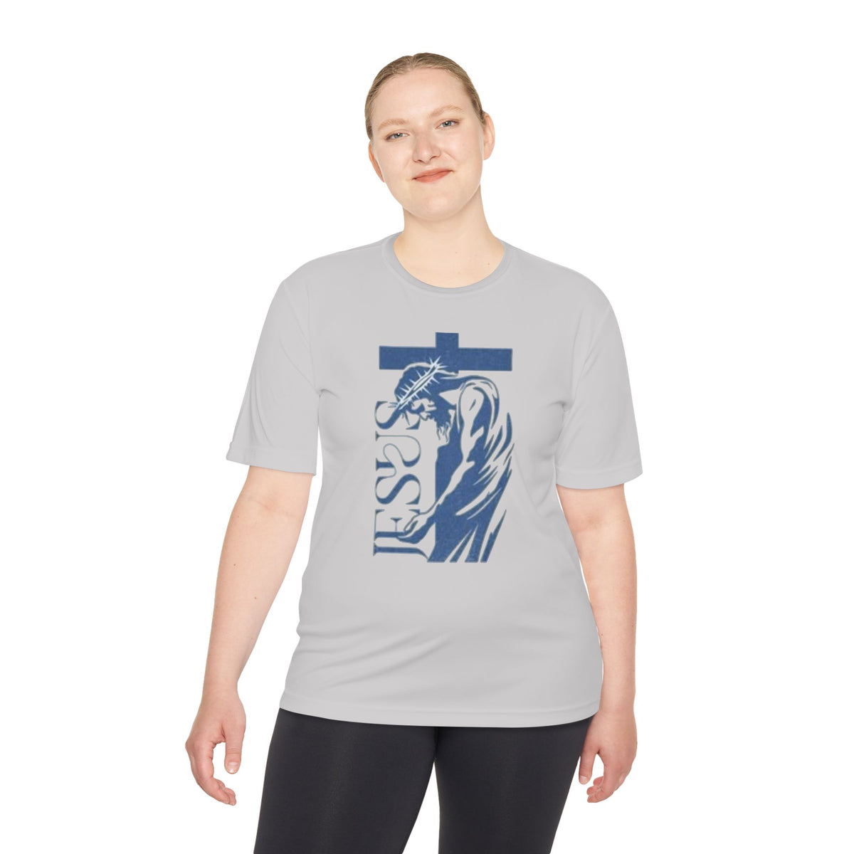 Jesus Saves Tee — Christian Cross & Crown of Thorns Graphic Moisture-Wicking Shirt