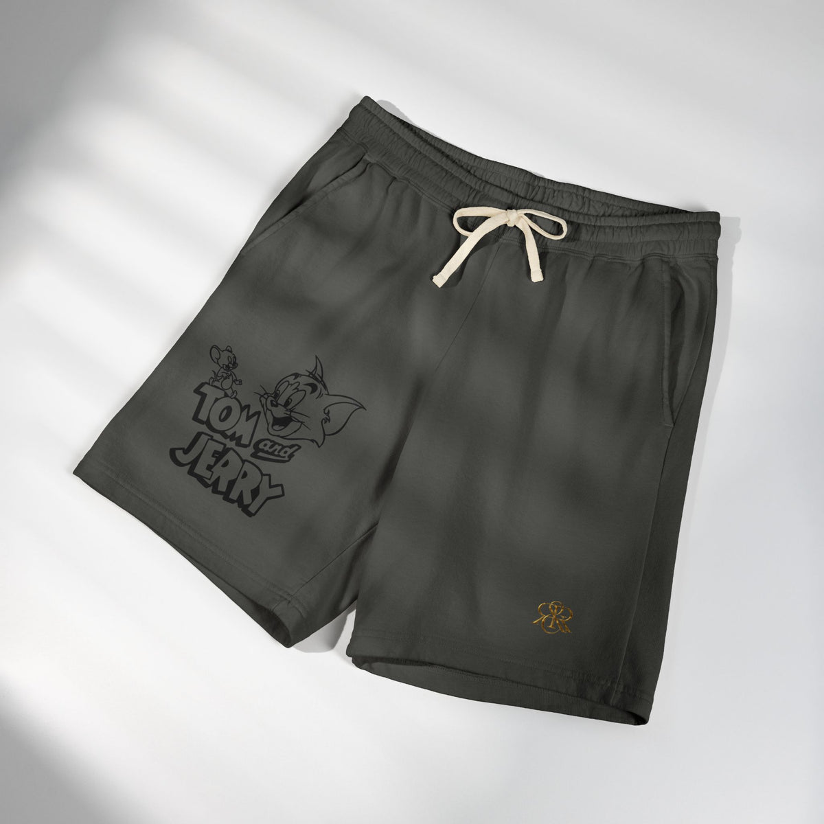 Tom & Jerry Sketch Lounge Sweat Shorts — Lightweight Fleece Casual Shorts