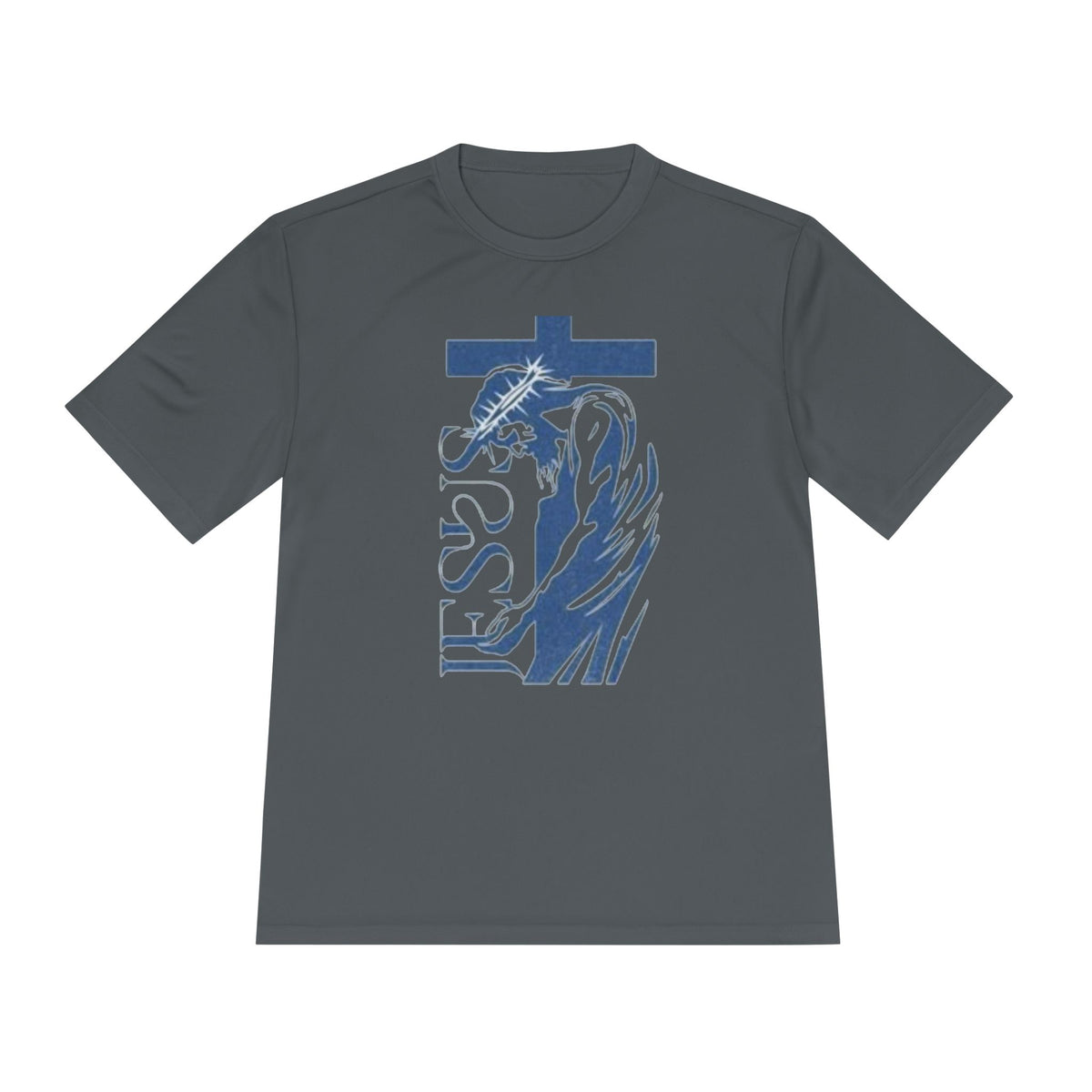 Jesus Saves Tee — Christian Cross & Crown of Thorns Graphic Moisture-Wicking Shirt