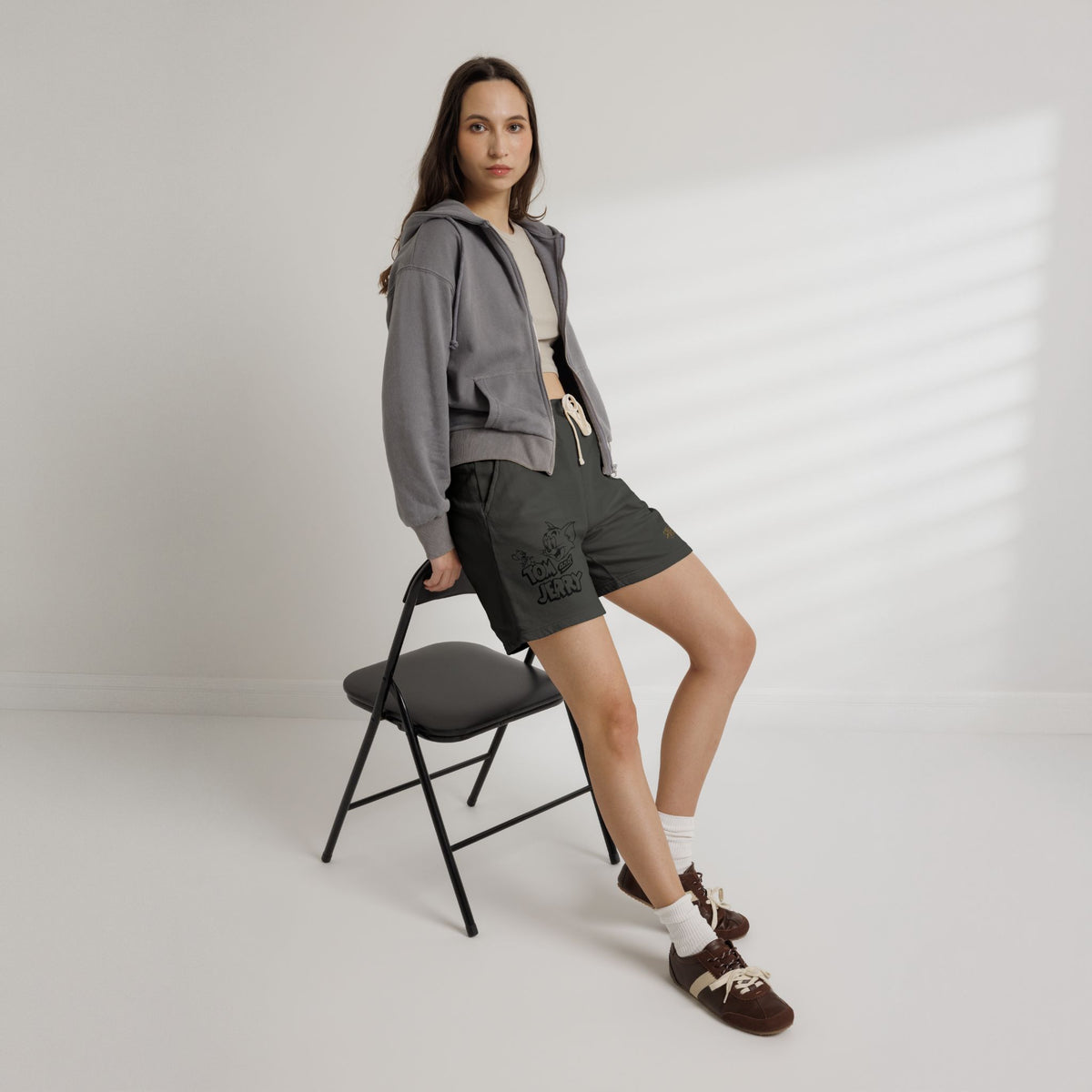 Tom & Jerry Sketch Lounge Sweat Shorts — Lightweight Fleece Casual Shorts