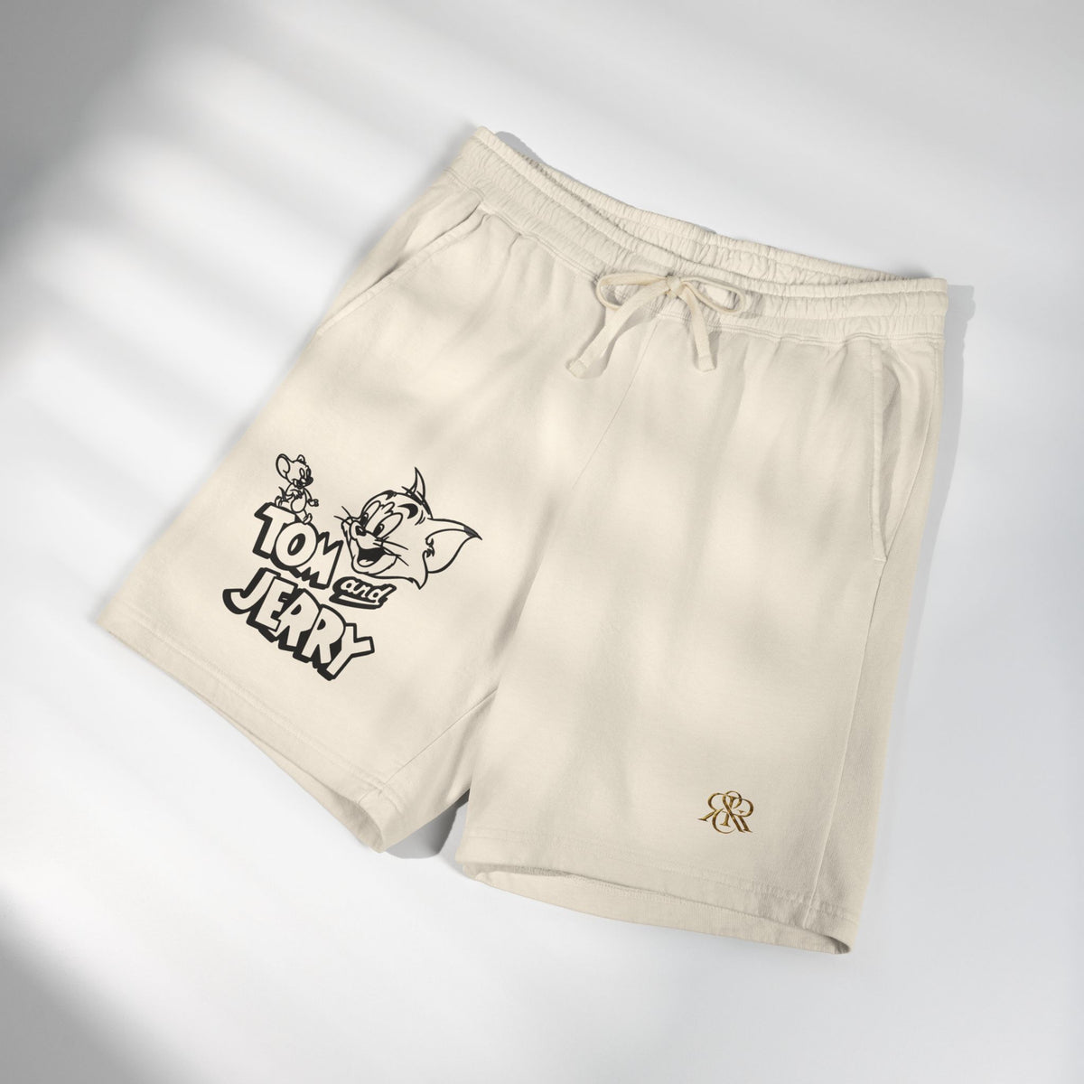 Tom & Jerry Sketch Lounge Sweat Shorts — Lightweight Fleece Casual Shorts