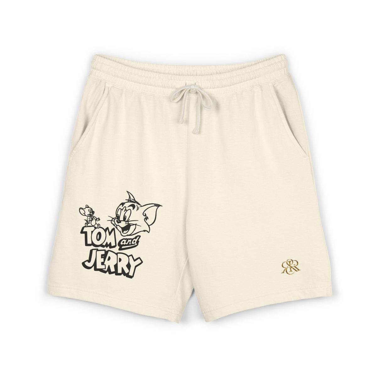 Tom & Jerry Sketch Lounge Sweat Shorts — Lightweight Fleece Casual Shorts