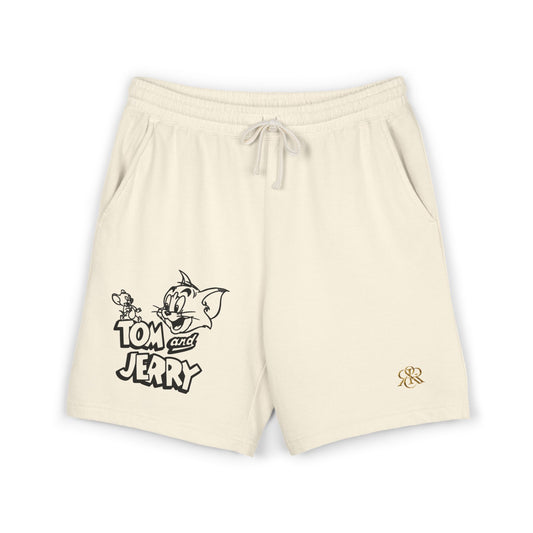 Tom & Jerry Sketch Lounge Sweat Shorts — Lightweight Fleece Casual Shorts