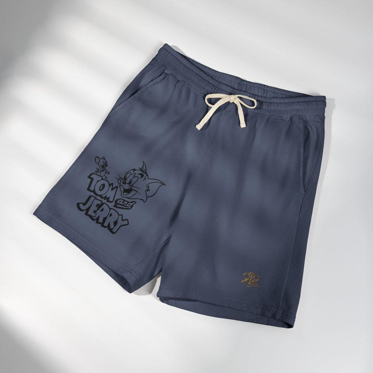 Tom & Jerry Sketch Lounge Sweat Shorts — Lightweight Fleece Casual Shorts