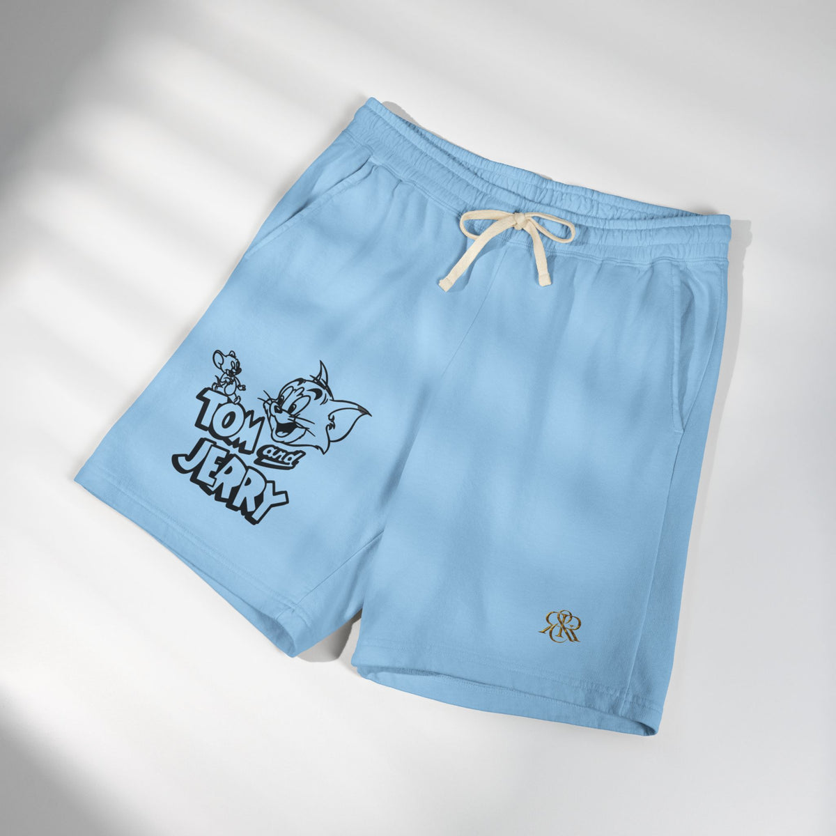 Tom & Jerry Sketch Lounge Sweat Shorts — Lightweight Fleece Casual Shorts